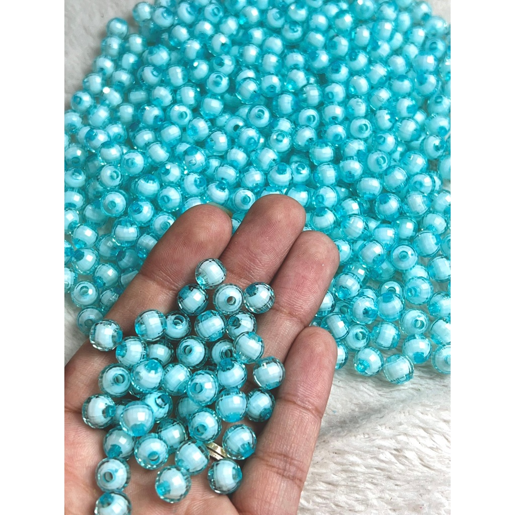 Miçanga Bola Sextavada 8mm - 100 Unidades - Translúcida para Artesanato em Oferta na Shopee