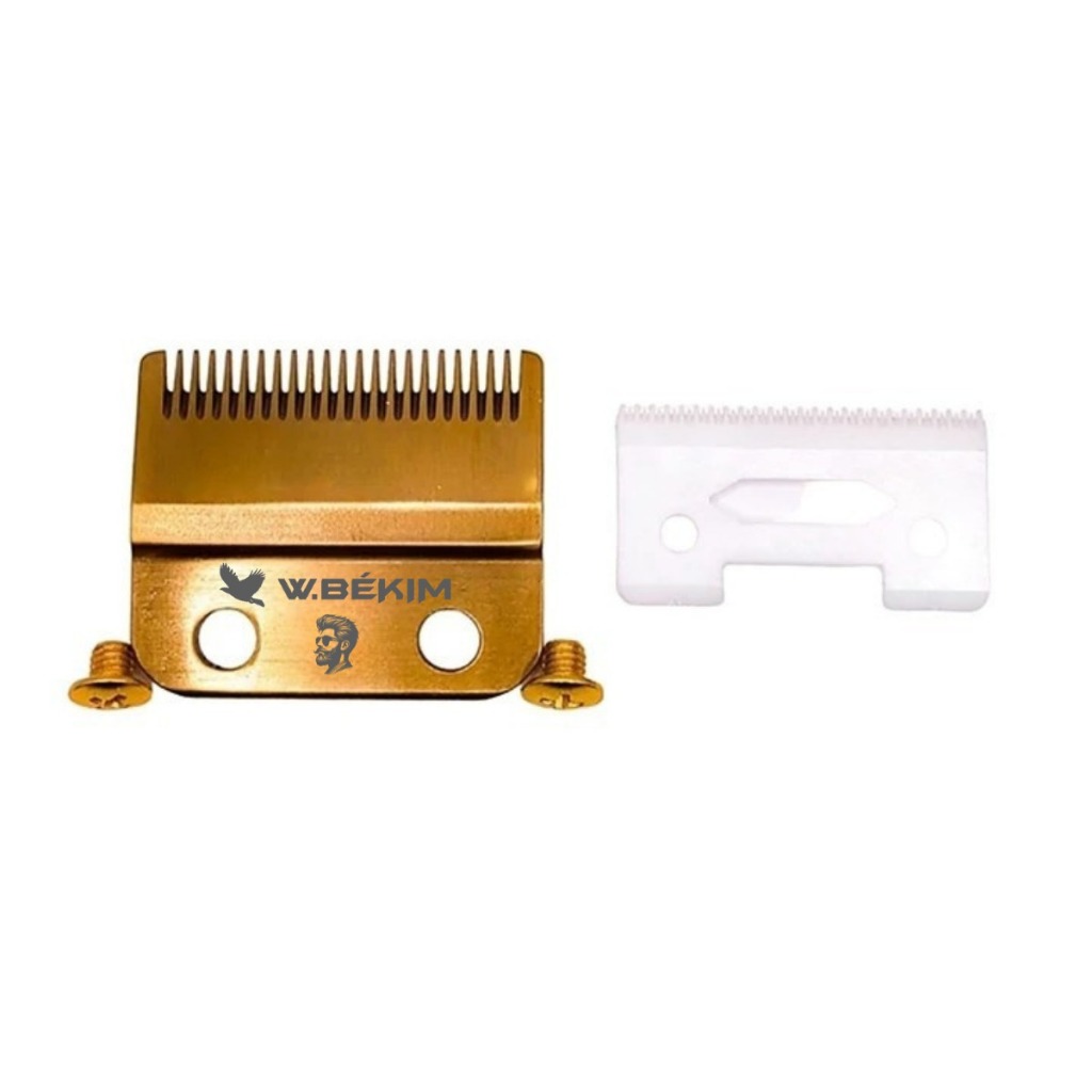 Lamina Fade Dourada Para Maquina De Cortar Cabelo - PERSONALIZADO BARBER SHOP BARBER POLE