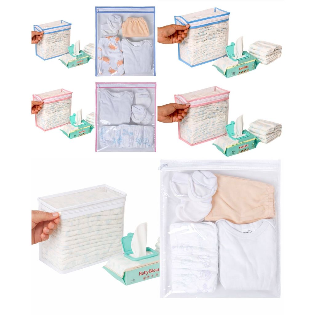 Kit 5 Peças Maternidade – 4 Saquinhos Organizadores + 1 Porta Fralda/Remédio Necessaire em Oferta na Shopee