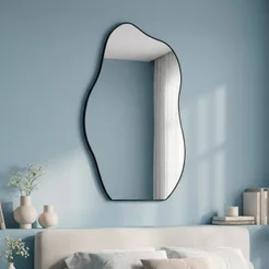 Espelho Orgânico Lapidado Corpo Inteiro Para Quarto Sala Banheiro 110x60cm