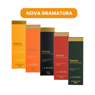 Henna Sobrancelhas La Benig 2,5g e 1,25g Alta Fixação Profissional todas as cores Promoção em Oferta na Shopee