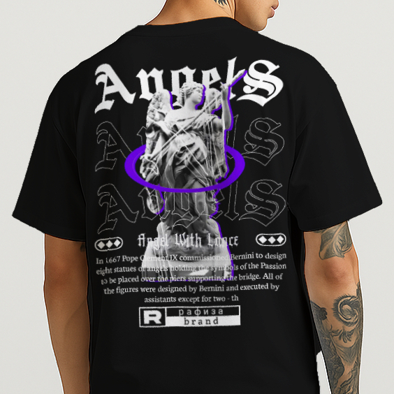 Camiseta Masculina Streetwear Angel Liberty Premium Unissex Halftone 100% Algodão do PP ao G3