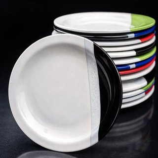 Kit 4 Peças Jogo de Jantar em Cerâmica Premium – Prato Raso 25cm – Prato Fundo 23cm - 2ª Linha