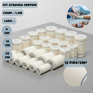 Atadura de Crepe Crepom 13 Fios 1,2m Várias Medidas Uso Médico Doméstico em Oferta na Shopee