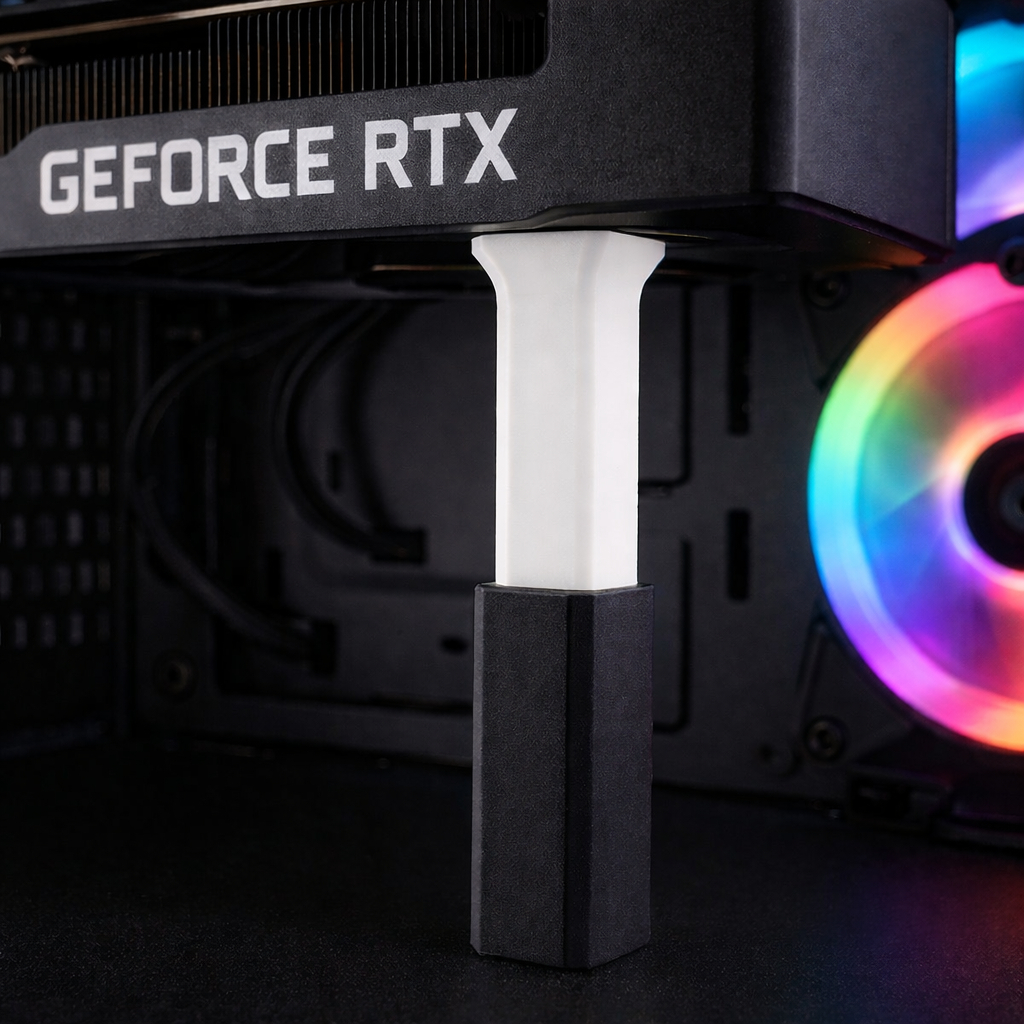 SUPORTE PARA PLACA DE VIDEO GPU QUADRADO PRETO AJUSTAVEL 6,8cm a 10cm