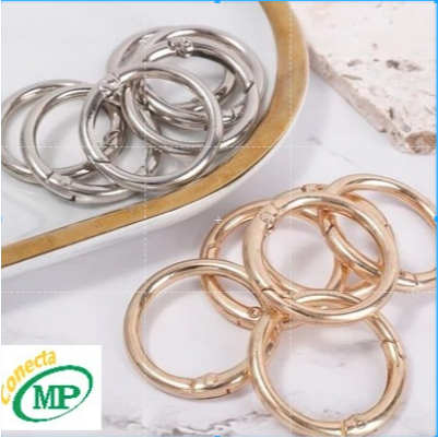 Kit 25 Argolas Premium Articuladas Mosquetão 27MM para Bolsas e Chaveiros em Oferta na Shopee