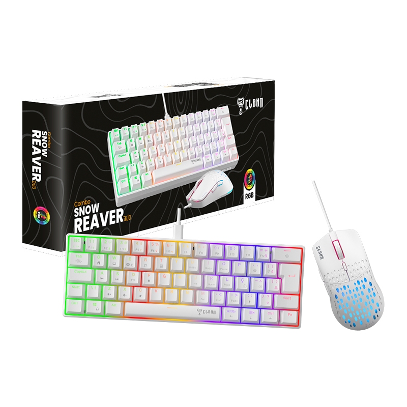 Kit Teclado + mouse Gamer Clanm Swith Red mouse 7000 DPI RGB Controlaveis