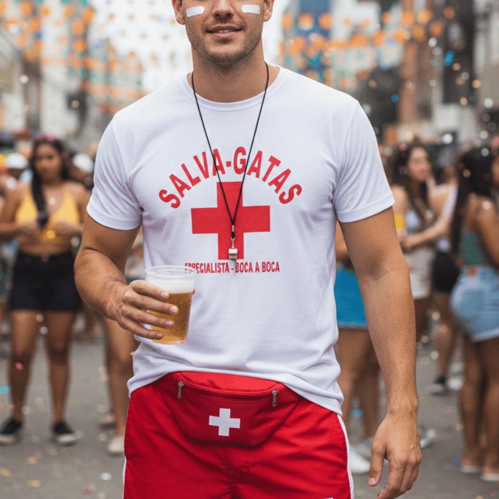 Camiseta Carnaval Salva-gatas Especialista Boca A Boca Meme Bloquinho Carnaval Em Algodão 100% Estampa Premium