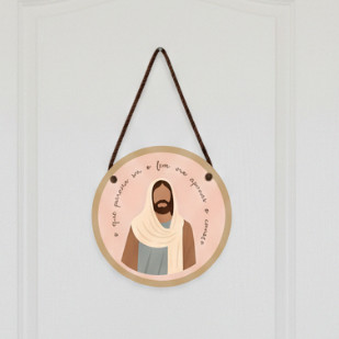 Placa Decorativa Fé no Lar Casa e Decoração MDF Porta Decorativo