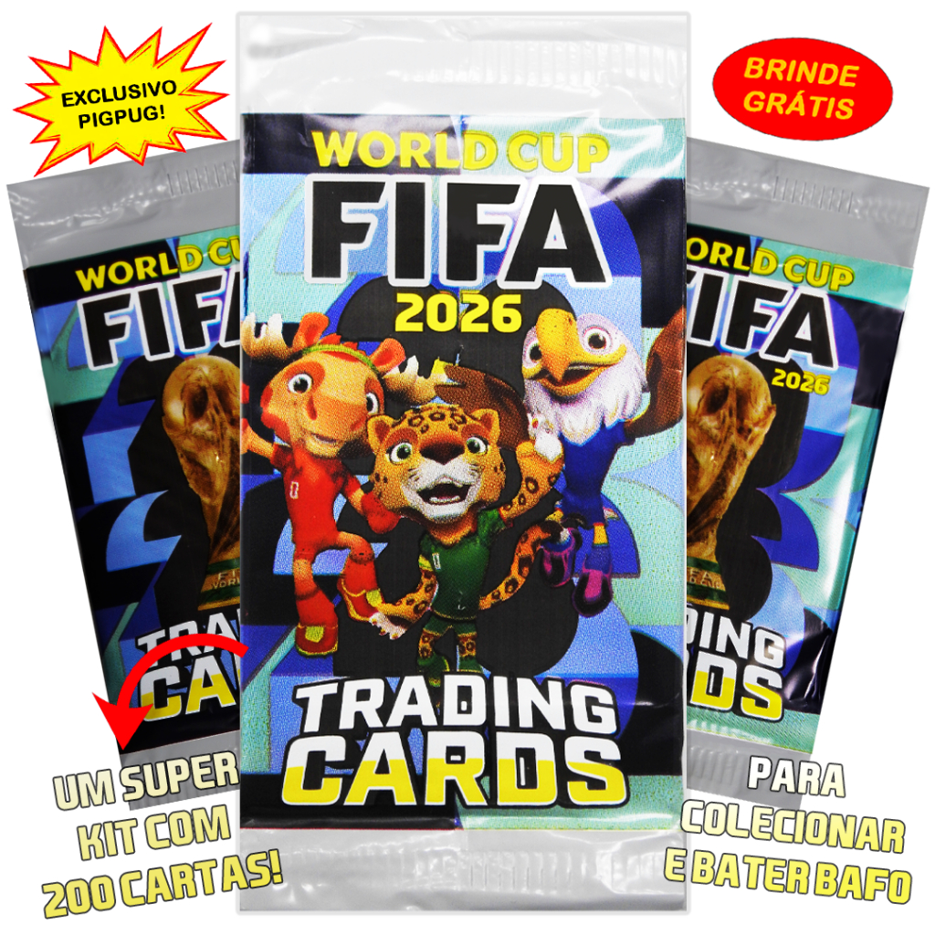 200 Cards / 50 Pacotinhos - Copa do Mundo 2026 (Bafo, Promoção, Trading Card Game)