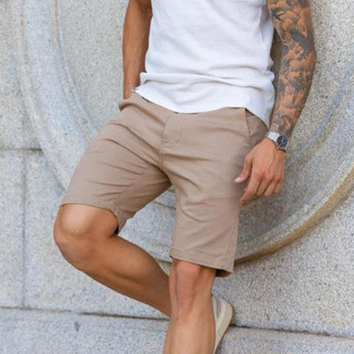 Bermuda Alfaiataria Casual Masculina Skinny Marrom Cáqui Short Bermuda Social Alfaiataria Premium