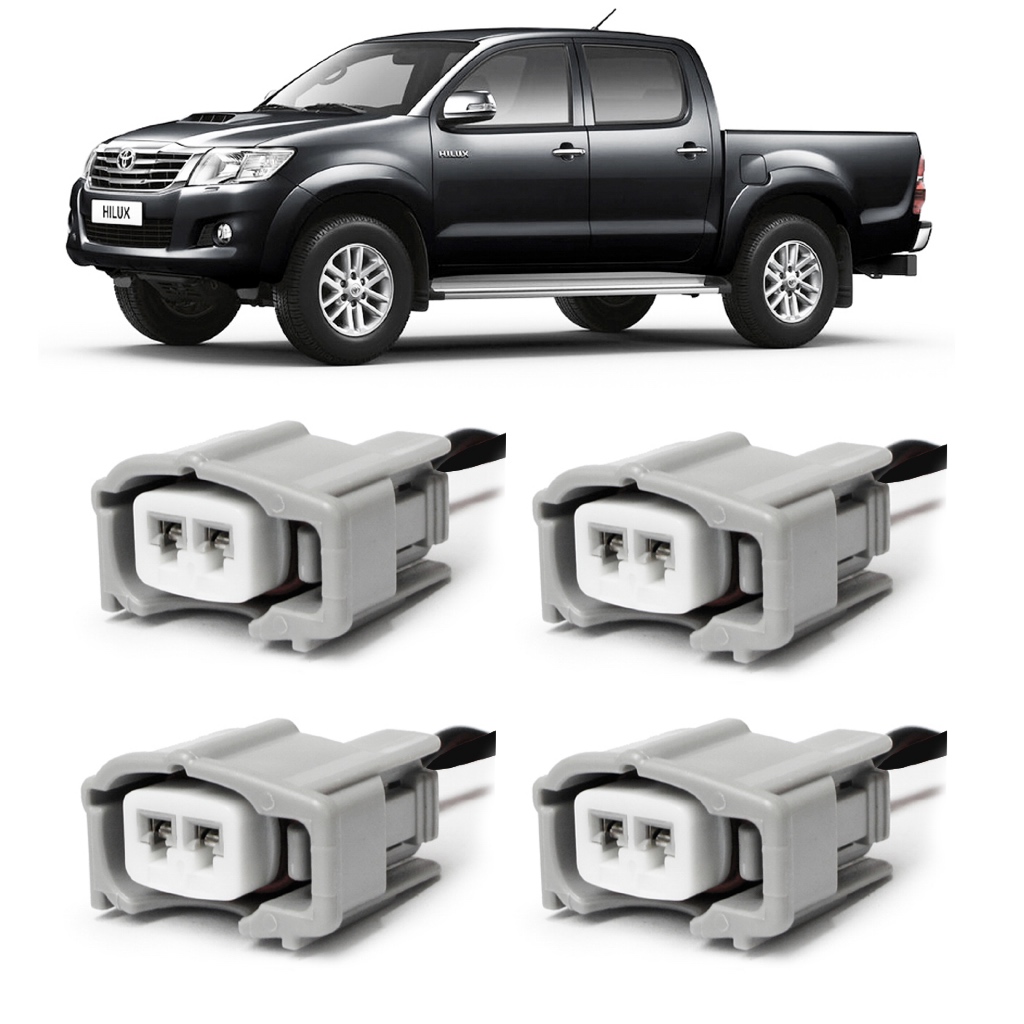 Kit 4 Plug Bico Injetor Corolla Fielder 1.6 1.8 2.0 2003 a 2014 Hilux Sw4 2.5 2.7 L200 Frontier Kit 4 Evita Mau Contato