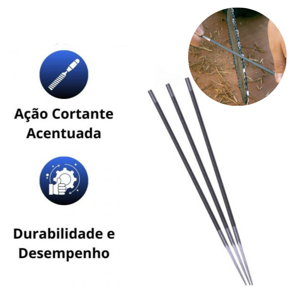 3x Lima Motosserra 5,6mm 7/32" Lima Redonda Sthil Husqvarna Toyama Vulcan Kawashima Oregon