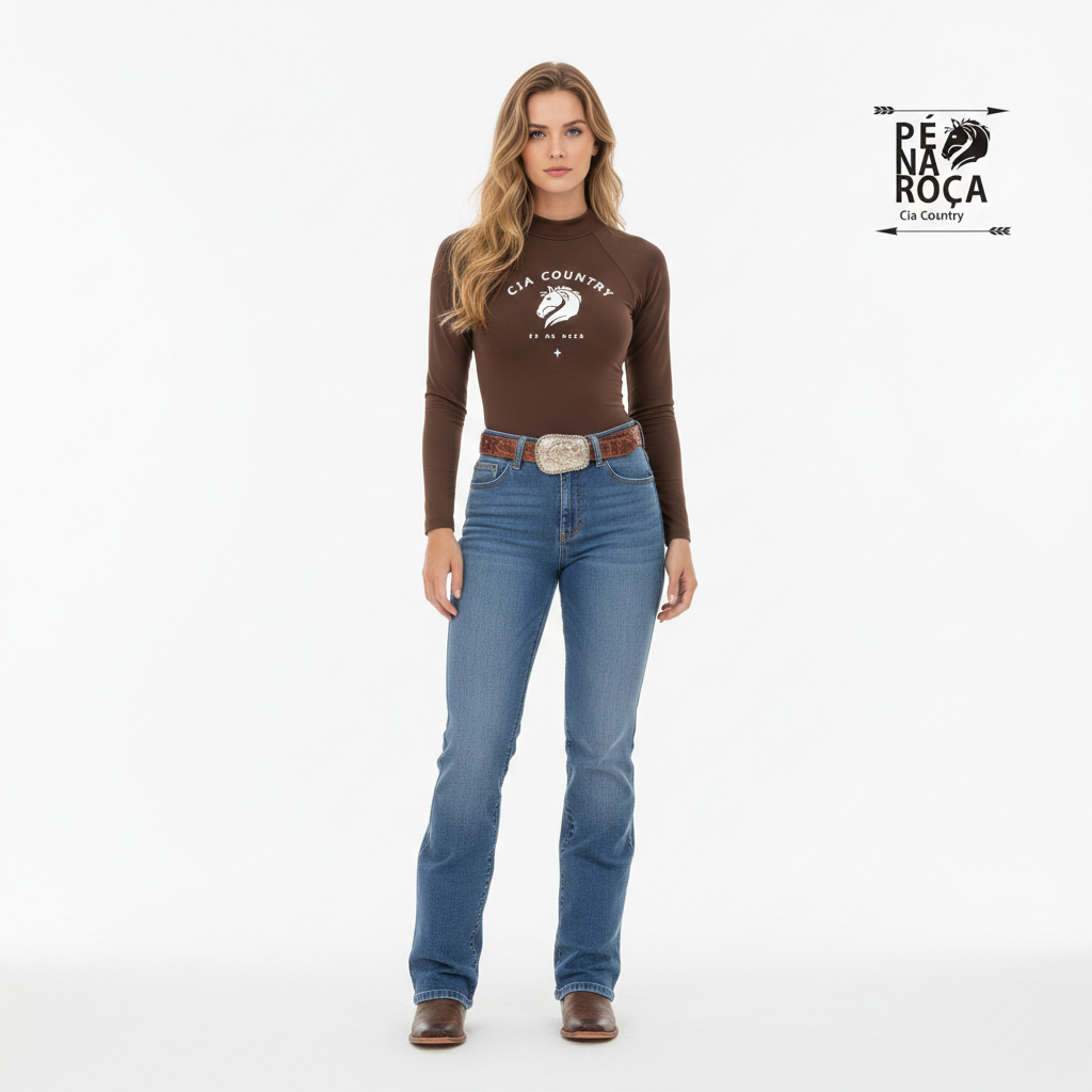 Pé na Roça Cia Country BLUSA UV manga longa com proteção solar várias cores cavalgada rodeio PNR708