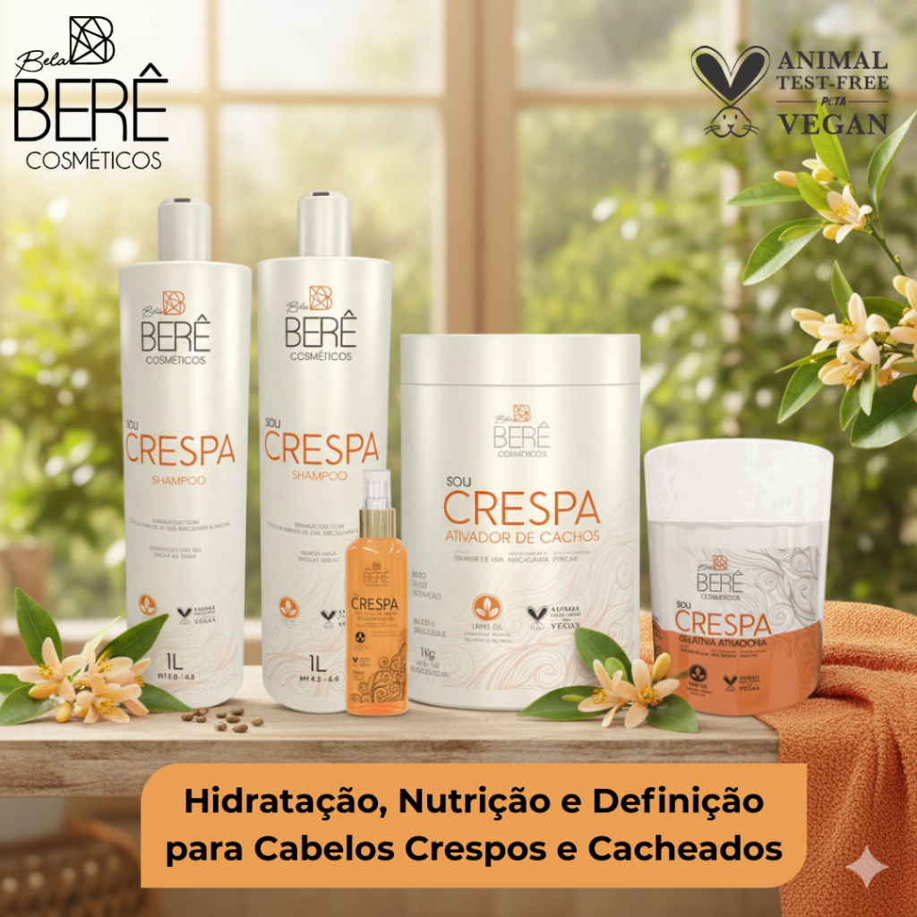 Kit Sou Crespa Bela Berê – Hidratação, Nutrição e Definição para Cabelos Crespos e Cacheados