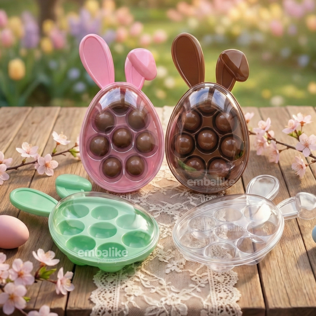 🔥 _CELEBRE A PÁSCOA COM ESTILO! 🐰🍫_  
_Kit Chocobox Caixa Acrílica Coelho da Páscoa_  

✅ Ideal para brigadeiros e bombons de Páscoa!  
✅ Design encantador que encanta a todos!  
✅ Inclui tampa e berço para apresentação perfeita!  

📊 Já são 8 vendas e um