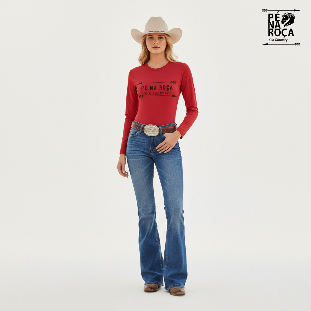 Pé na Roça Cia Country BLUSA UV manga longa com proteção solar várias cores cavalgada rodeio PNR709