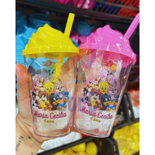 Copos Personalizados 300ml C Tampa e Canudo TODOS OS TEMAS LOONEY em Oferta na Shopee
