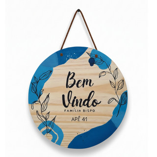 Placa Porta Decorativo MDF Seja Bem Vindo Personalizavel
