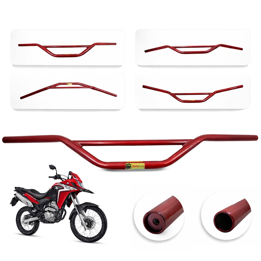 Guidão XRE 300 Vermelho Com ou Sem Suporte para Peso Adaptável Bros 160 Lander