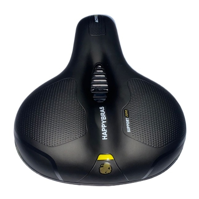 Banco Selim para Bicicleta Vazado Anatômico Gel Confortáve Happybras Premium muito mais espuma com Mola e Fita Refletiva