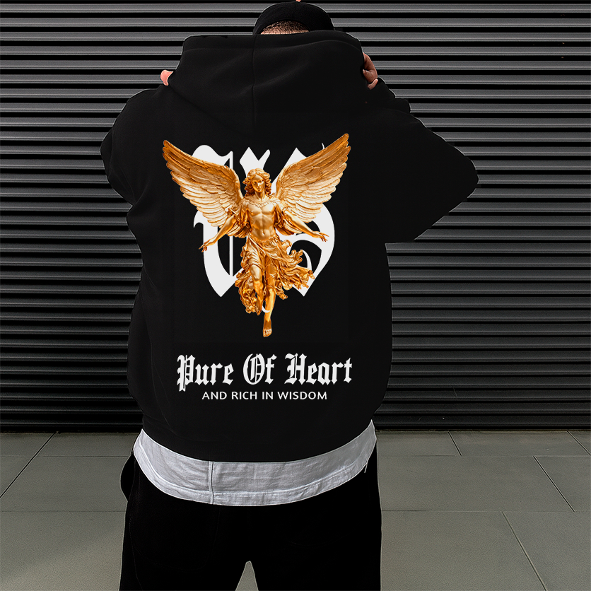 Moletom Canguru Masculino PURE OF HEART Unissex Masculino e Feminino Flanelado Blusa de Frio Estampado