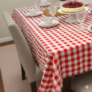 Toalha de mesa Xadrex de 4,6,8 lugares várias cores para Mesa de Cozinha e Sala de Jantar Envio Já em Oferta na Shopee