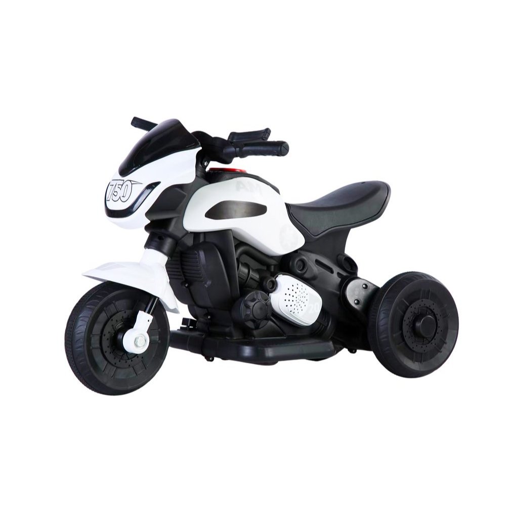 Moto Elétrica Infantil 6v Unitoys Mini Triciclo Branca Full triciclo recarregável mini motinha menino menina diversão