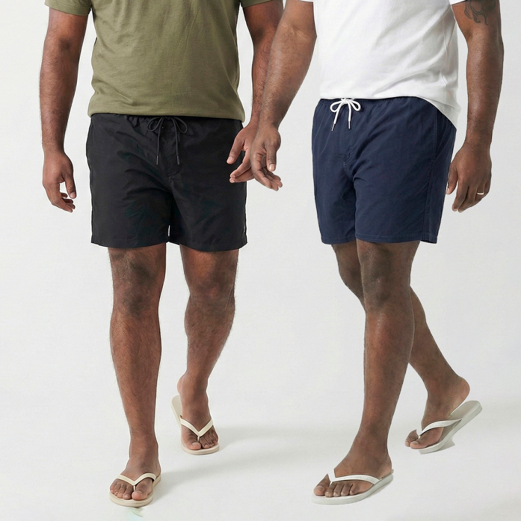 Kit 2 Shorts Bermuda Elastano Plus Size Masculina Academia Corrida Tamanho Grande Esportivo