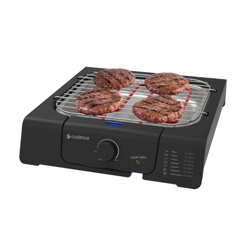 Imagem Churrasqueira Elétrica Compacta E Grill Short Grill Cadence 127v GRL805 Churrasqueira Pequena