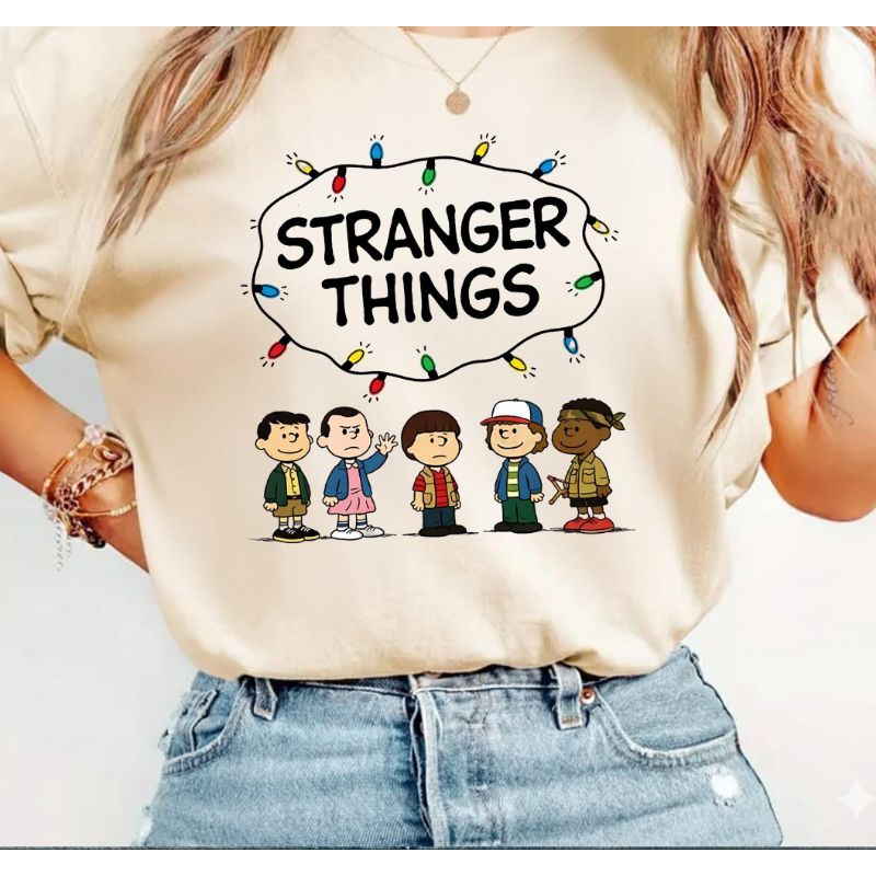 Camisa Série Stranger Things Camiseta Personagens Stranger Things Hawkins em Oferta na Shopee