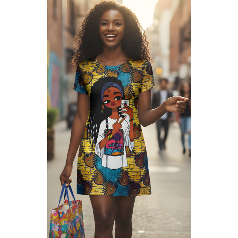 Vestido Adulto ou Infantil - Afro Paz e Amor em Oferta na Shopee