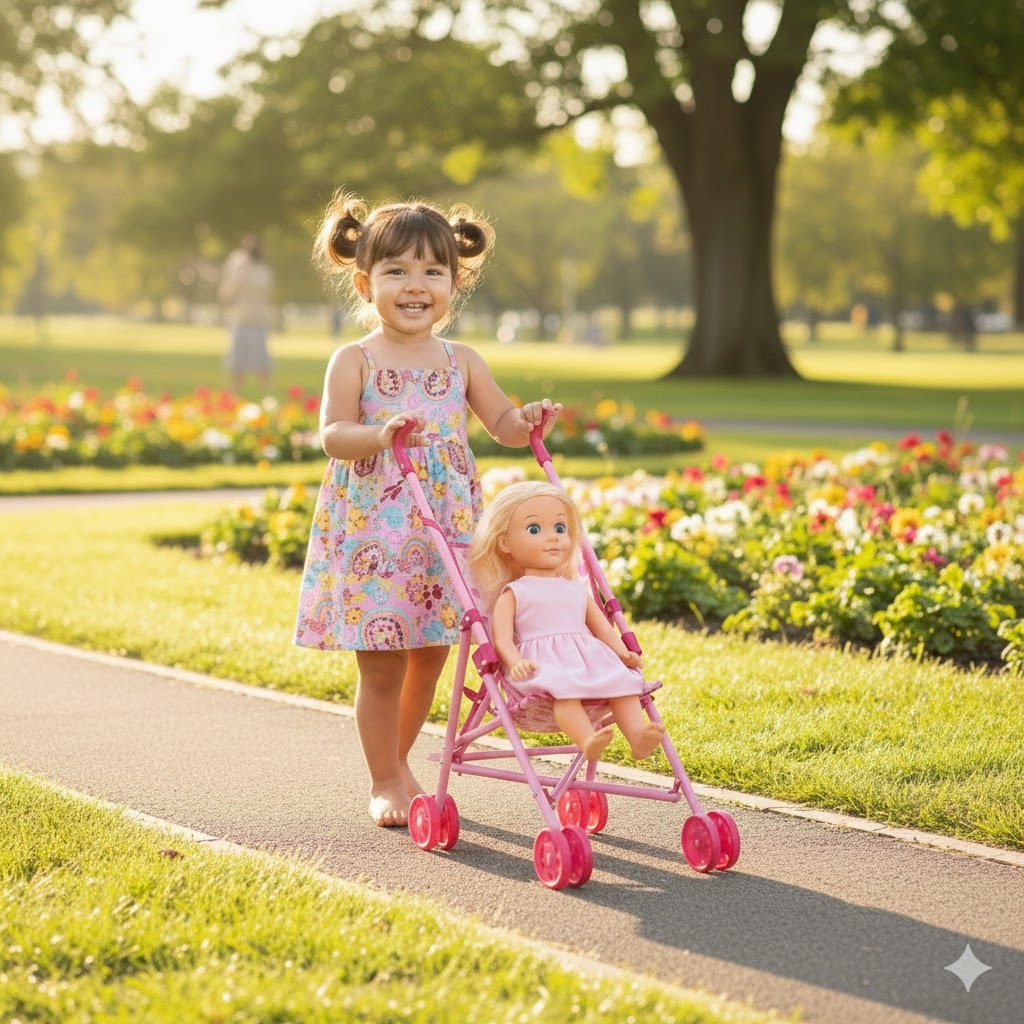 CARRINHO DE PASSEIO PARA BONECA BRINQUEDO PASSEAR COM BONECA em Oferta na Shopee