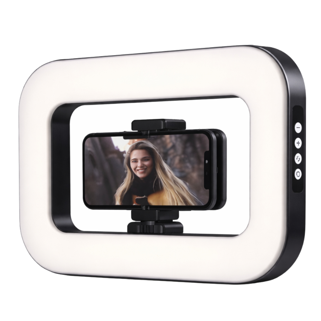 Ring Light Portátil Retangular Com Suporte Para Celular Led Gravações E Videochamadas Tik tok em Oferta na Shopee