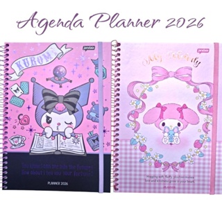 Kuromi Planner Espiral 17.5X24.2cm 160Pgs KuromiPlanner Diario,semanal,mensal, Anual 2026 em Oferta na Shopee