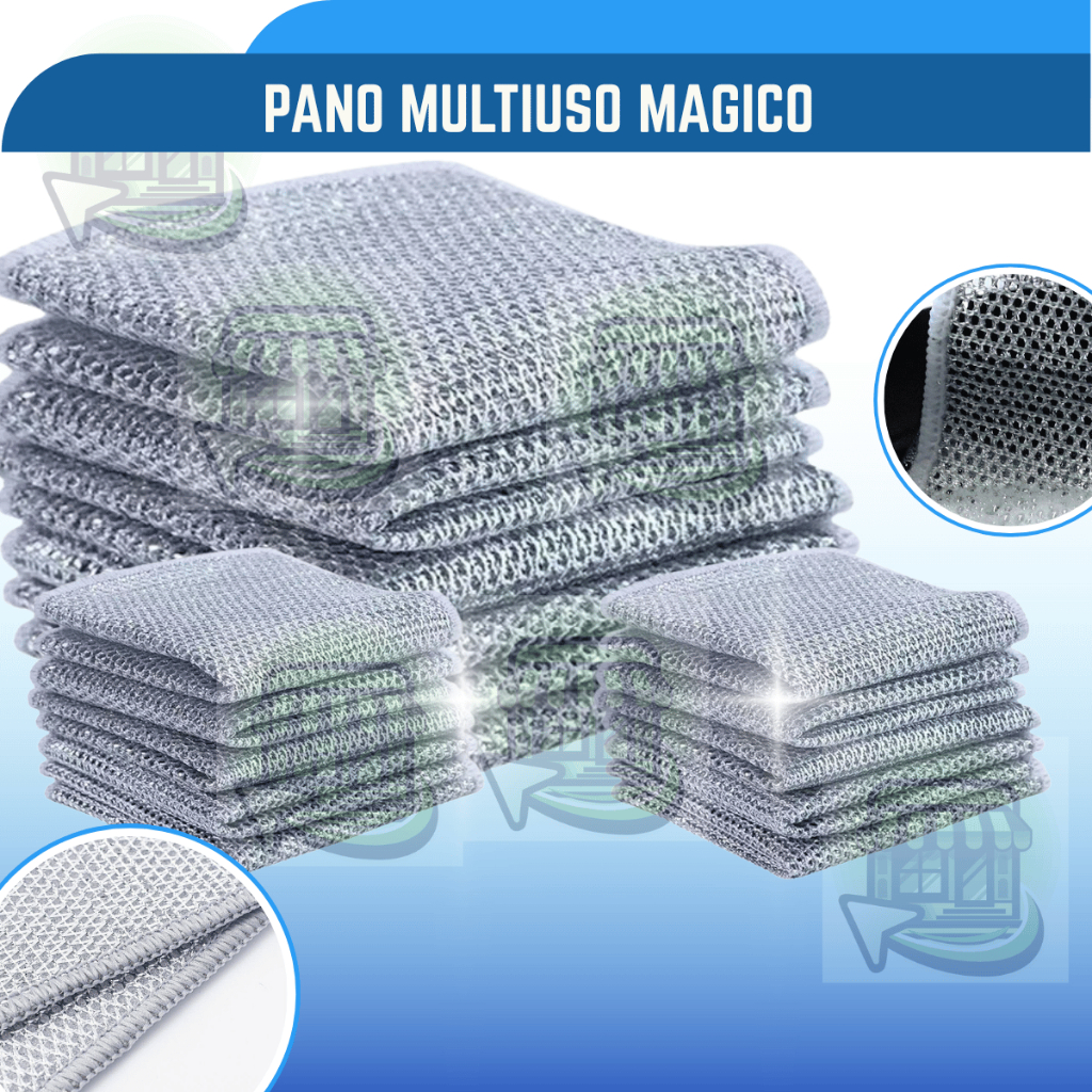 Imagem Kit 1/10/20/30 Pano de Limpeza Multiuso Metálico Cozinha Pia Fogão Prato Panela Premium Reutilizável