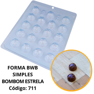 1~10 FORMA SIMPLES BOMBOM ESTRELA CÓD.:711 - (B3) EM ACETATO BWB PARA BOMBOM DOCES DE CHOCOLATE E CONFEITARIA. em Oferta na Shopee