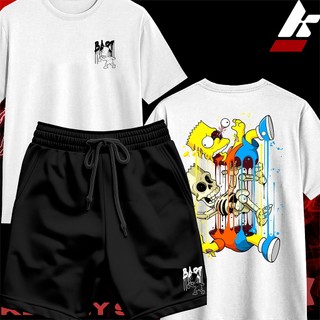 KIT Camisa Streetwear 100% Algodão e Bermuda Mauricinho Estampa BART SIMPSON