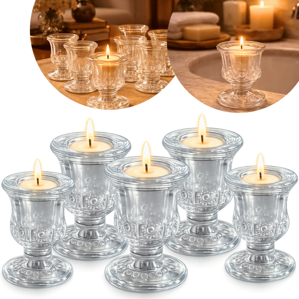 Kit Castiçal Porta Vela de Vidro Decorativo Suporte para Velas