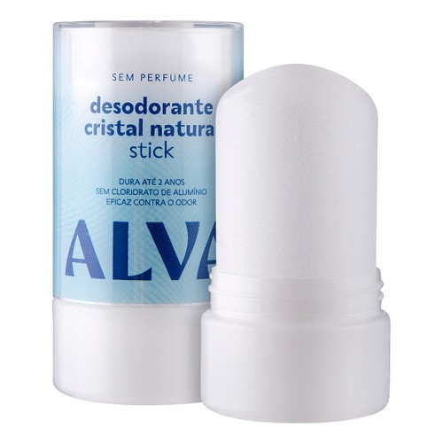 Desodorante Pedra Cristal Alva Stick Sensitive  Sem perfume 100% Natural 120G Masculino e Feminino