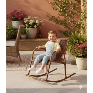 Cadeira Balanço Infantil  - Junco/  Fibra Sintética   -   Ideal para seu filho Estrutura Reforçada em Oferta na Shopee