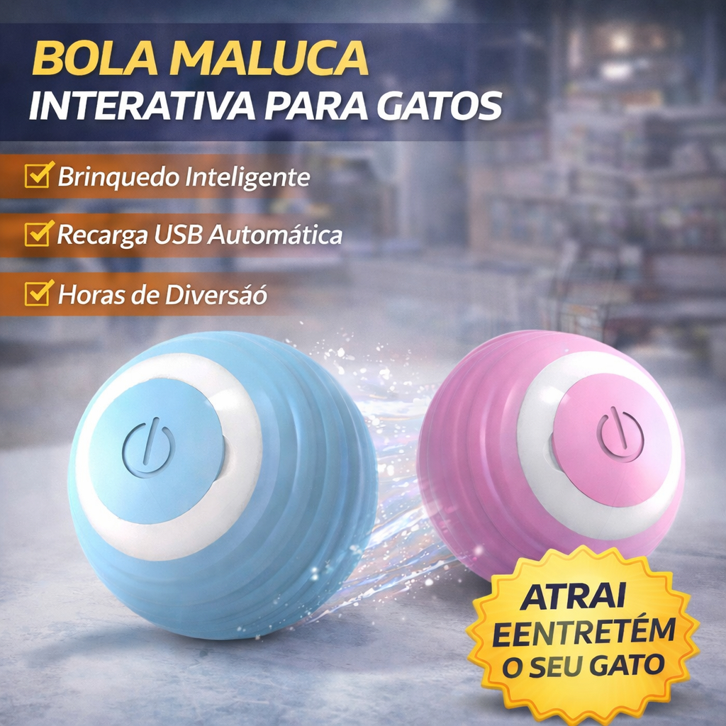 Brinquedo Gato Bola Giratória Automática 360º Anti-Tédio Recarregável Pets Gatinho em Oferta na Shopee