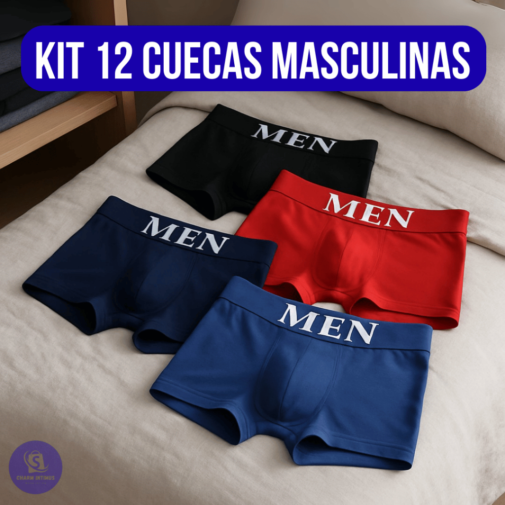 Kit Com 12 Ou 6 Cuecas Boxers Premium Masculina Adulto de Microfibra em Oferta na Shopee