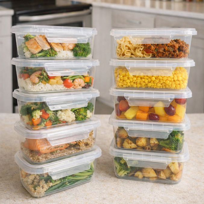 Kit 10 Marmita Potes 800ml com Travas Laterais BPA FREE - Alimentos organizadores de congelador