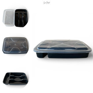 OFERTA Porta Talher Gaveta com Tampa 4 Divisórias Preto - Organizador de Cozinha Resistente em Oferta na Shopee