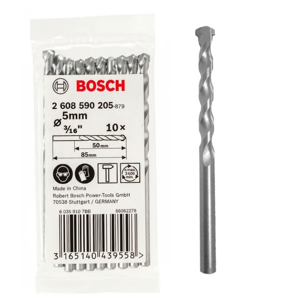 Jogo De Brocas P/ Concreto Da Bosch 10unidades 5 X 85 Mm