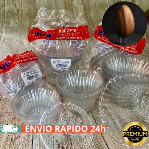 KIT 10 Suporte para OVO DE PASCOA PEQUENO, MEDIO e GRANDE BWB de 100g a 1KG -  Pé De Ovo P, M e G em Oferta na Shopee