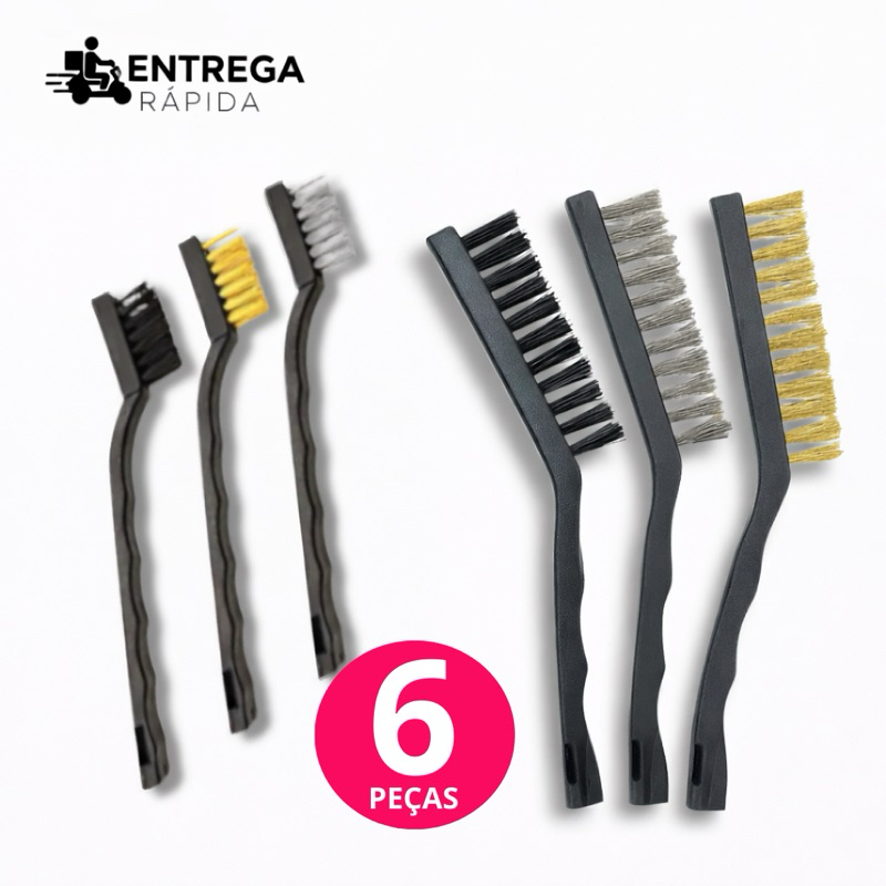 OFERTA Conjunto Escovas De Aço Cabo Longo Multifuncional 21.5cm Ou 17cm Multiuso Utensilio em Oferta na Shopee