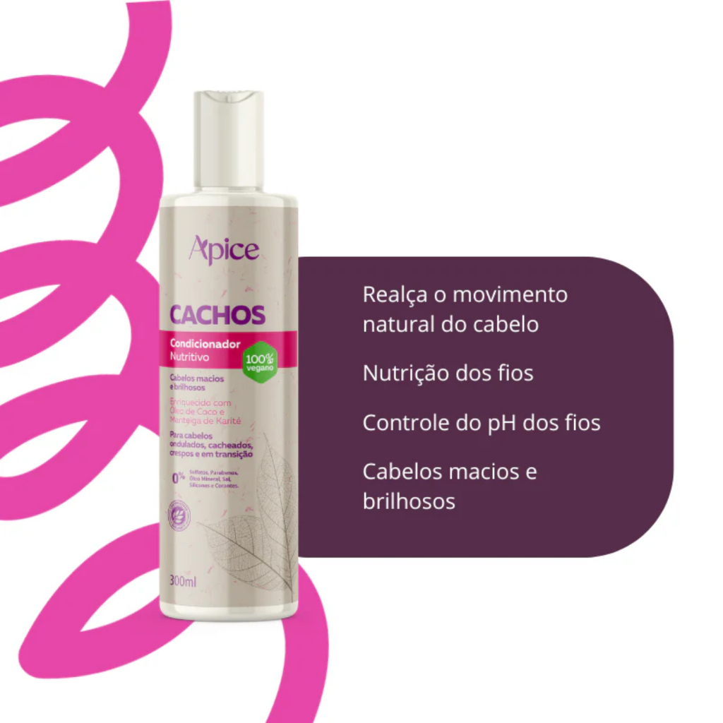 Kit Apice Shampoo Condicionador Gelatina Ativadora de Cachos Máscara Cachos Nutrição 300ml · foto 2
