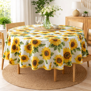 Toalha De Mesa Avulsa Redonda Girassol 1.50 M Cozinha Decoração em Oferta na Shopee